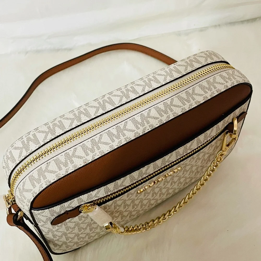 NWT Michael Kors Jet Set Large Logo Crossbody Bag - Picture 11 of 12